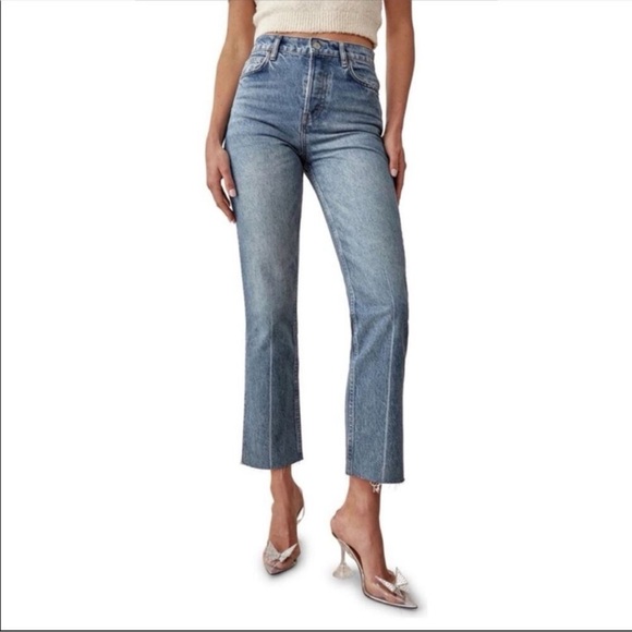 NWT Reformation - Gem High Waist Slit Hem Straight Leg Jeans - Picture 1 of 11